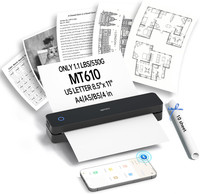 Idprt Portable Printers Wireless for Travel,Mt610 Mini Thermal Printer A4,Blueto