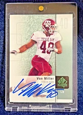 2011 SP AUTHENTIC VON MILLER ON-CARD GREEN ROOKIE AUTO SSP HOF LOCK SB MVP