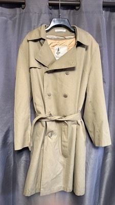Misty Harbor Vintage Double-Breasted Trench Coat Mens M Tan 42 Removable Liner
