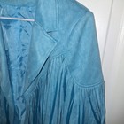 New Fringed Faux Suede Jacket~Light Blue~Boho~Western~Large — photo 10
