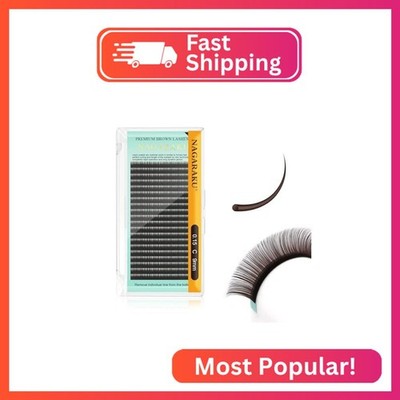 NAGARAKU Dark Brown Color Individual Eyelash Extensions Classic Lashes Faux Mink