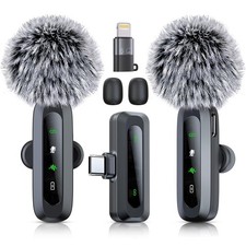 Wireless Microphone Mini Mic for Iphone/android Phone, LED Display Lavalier