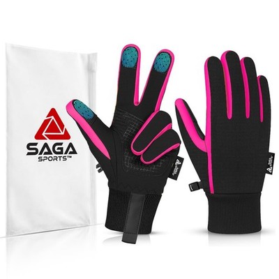 SAGA SPORTS Kids Gloves Winter Waterproof Windproof Small [4 - 6 Yrs], Pink