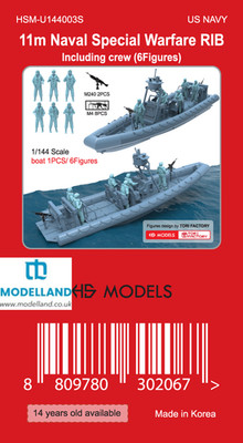 HS Model Naval Special Warfare RIB mit Besatzung & M240/M4 1/144 1Set HSM-U144003S