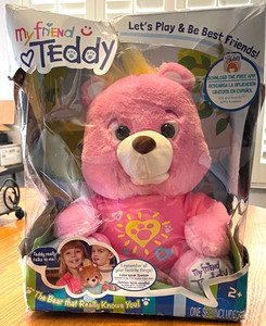My Talking Friend Teddy - Let's Play & Be Best Friends! - Pink - (Damaged Box)