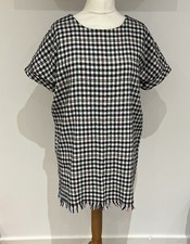 Wool Mix Tweed Fringe Dress Zara Trafaluc Houndstooth Black White Lined Size L