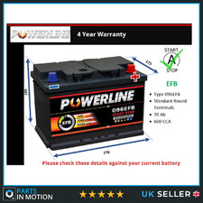 EFB Car Battery fits KIA SPORTAGE CARENS XCEED CEED PROCEED 2005 on Stop Start