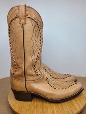 Rare Vntg Dan Post Boots Cowboy Work Buck Lace 11D Albany Oil Resistant