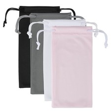 4 Pack Soft Microfiber Glasses Pouch Eyeglasses Storage Bags with Drawstring