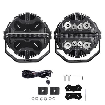 7inch 332W LED Driving Light Spot Beam RGB DRL For UTV 4X4 Off Road White 6000K