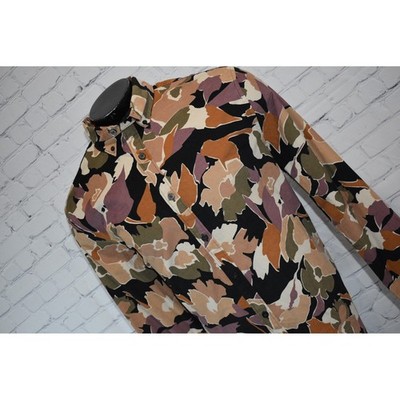 Express Button Down Mens XL Multicolor Floral Camo Corduroy Dress Shirt NEW