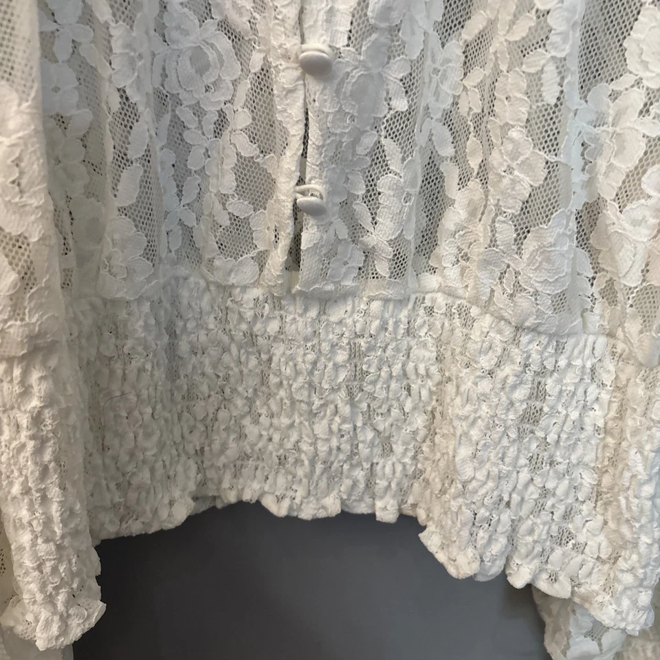 Top de encaje violeta For Love and Lemons manga larga ahumado talla S romántico Foto 4 de 4