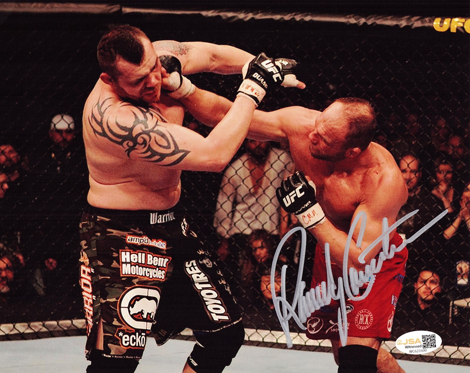 RANDY COUTURE AUTOGRAPHED 8x10 Photo JSA #3