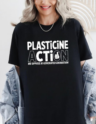 Plasticine Action Unisex T-Shirt - Human Rights Gift Top - We Oppose AI Tee