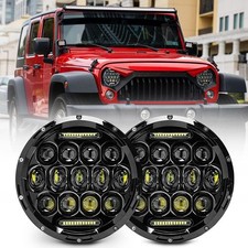 Jeep Wrangler Headlight 7 Inch Led Headlights For Jeep Wrangler 2pcs Black Jeep Wrangler Headlight 7 Inch Led Headlights For Jeep Wrangler 2pcs Black