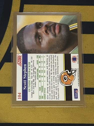 1991 Score - Scott Stephen #104 (RC) - Picture 2 of 2