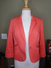 The Limited Coral Small Lined Blazer Shoulder Pads Single Notch Pockets Button