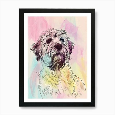 Drahthaariger zeigender Griffon Hund Pas gerahmtes Wandbild Poster Leinwanddruck Bild