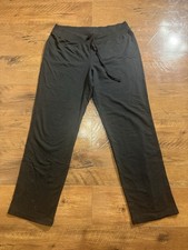 Hanes Sweatpants Black Elastic Waist Cuffs Drawstring Women's Size Medium