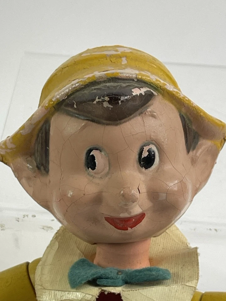 MUÑECA IDEAL WALT DISNEY PINOCHO MADERA ARTICULADA 8" AÑOS 30 Foto 3 de 4