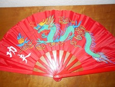 Chinese Year of the Dragon Red Large Folding Hand Fan