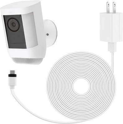 ''Power Adapter for Ring Spotlight Cam Plus/Pro (Battery), with 25Ft/7.5M Flat We