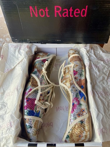 MEHRFARBIGE PAILLETTEN-SCHNÜRSCHUHE — SNEAKER — NEU IM KARTON — 7,5 - Bild 2 von 12