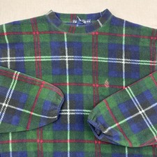 Vintage Nautica Fleece Pullover Adult Medium Plaid Nautech 90s Colorful