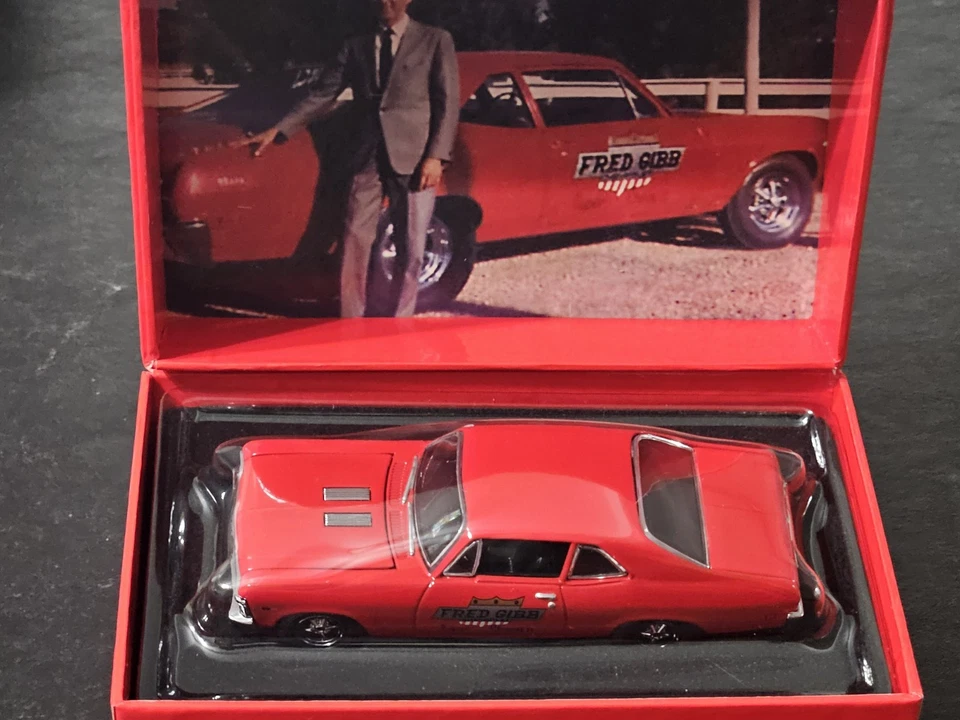 GMP 1:43 FRED GIBB 1968 SUPER CHEVY II CHEVROLET COPO NOVA SS 396 IN RED. NEW!! - Image 2 of 4
