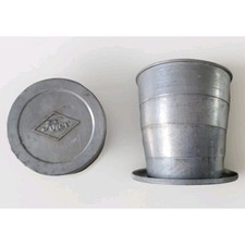 Antique 1908 Knox Magic Collapsible Pocket Cup Tin Metal Travel Victorian VTG