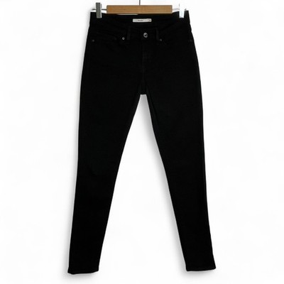 LEVI S 711 SKINNY Jeans Women W28/L34 Black Label Minimalist Classic Stretch EUC