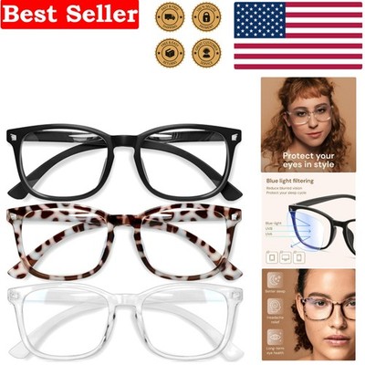 Ultimate Eye Comfort: Stylish Blue Light Blocking Glasses - 3 Pack for Women