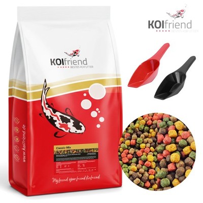 Koifutter 15 kg Classic Mix 5 Sorten Mix 3/6 mm Fischfutter Koi + Futterschaufel