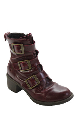 Dr. Martens Womens Leather Belted Aletta Ankle Boots Red Size 6