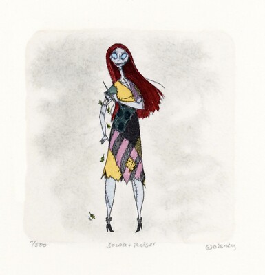 Sally Nightmare Before Christmas Sowa & Reiser #D/500 Hand Painted Etching Art 2