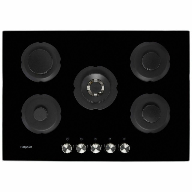 Hotpoint HGS72SBK Built In 73cm 5 Burners Gas Hob Black 1 YEAR for sale