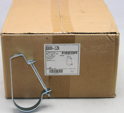 Eaton Adjustable J-Hanger B3690-2 ZN, 2 in Pipe, 3/8-16 Rod, 400 lb, Box of 50