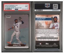 2024 Topps Stadium Club - Starling Marte #131 Chrome Pearl White Refractor PSA 9