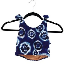 Crewcuts Tie-Shoulder Swim Top Girls 12 Blue Cruise Beach Resort Vacation NWT