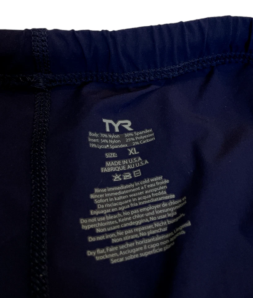 TYR 女式 XL 海军蓝红色 6 英寸三轮自行车运动碳纤维短裤扩音器垫美国制造全新 — 第 4/4 张图片