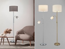 Große design Stehlampen mit Stoffschirm und Leselampe für Wohnzimmer zum Lesen