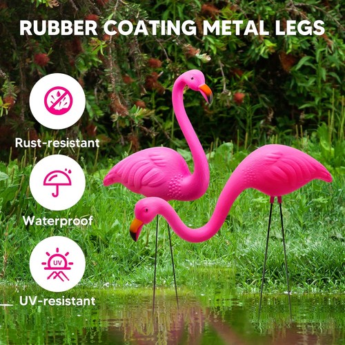 Small Pink Flamingo Garden Decor Mini Statue Yard Decorations Set of 6 - Picture 3 of 4
