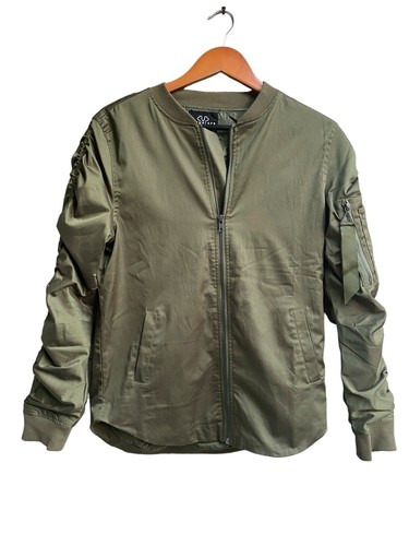 JAYWALKER Down Nylon Bomber Jacket Olive Green Child L