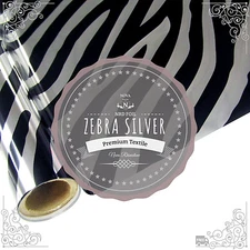 NRD Premium Thermo Heat Transfer Foil "ZEBRA SILVER" 12" X 25'ft. Free Shipping