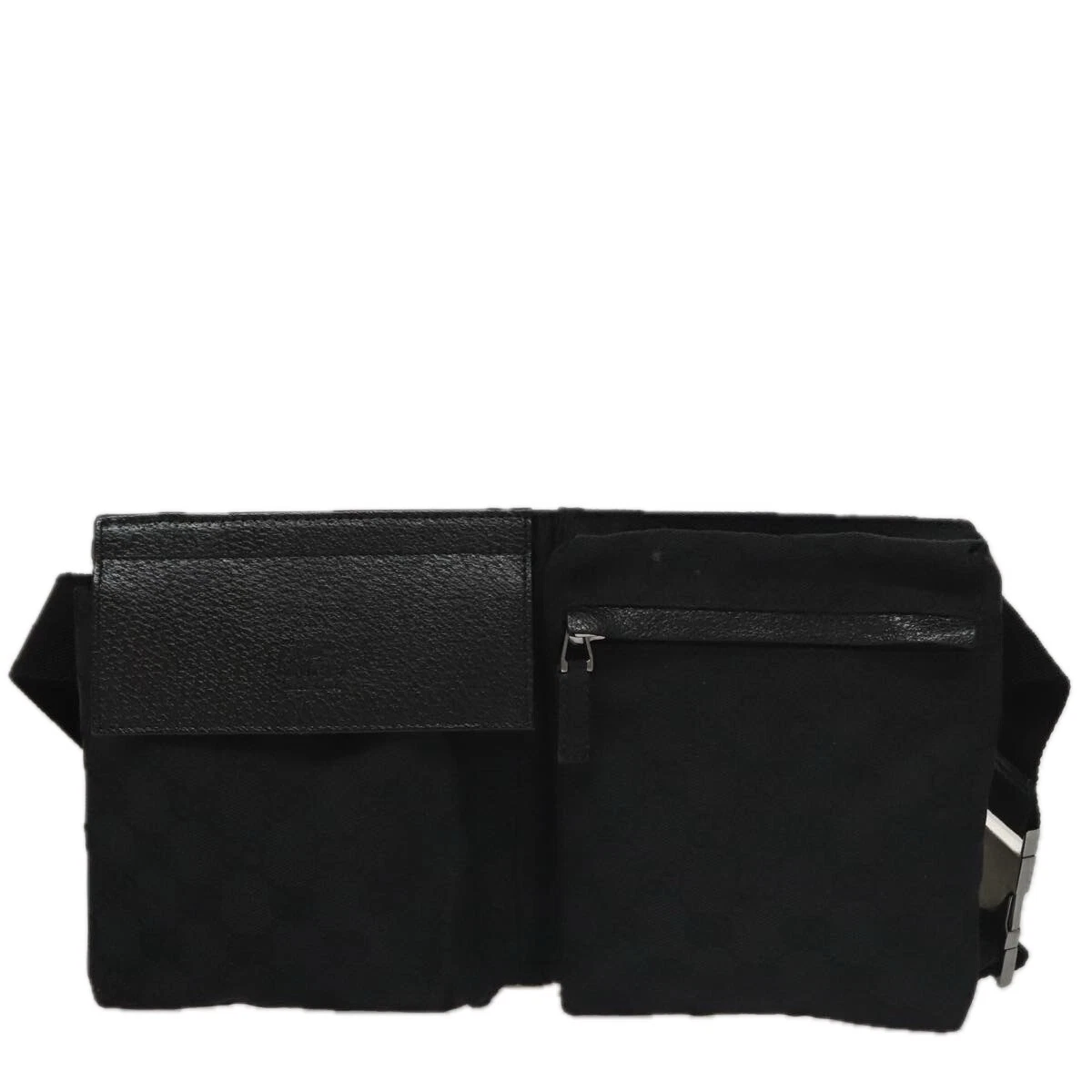 Sac ceinture Gucci noir toile bandoulière authentique