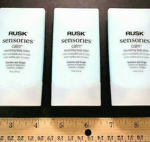 ⭐ WAIT! ⭐ LOT OF (14) RUSK CALM MOISTERIZING BODY LOTION (2.5 OZ) GUARANA/GINGER
