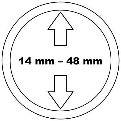 w-deal  Münzkapseln, mit Griffrand,  14 mm - 48 mm  (1, 5, 10, 50, 100 Stück)