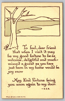 Postcard A Delightful Come Back Soon Dear Missed Friend Greeting VTG c1910  D19