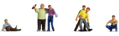NOCH 15559 Betrunkene 6 Figuren H0 1:87 handbemalt, Neu+OVP