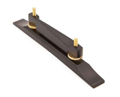 Genuine Tone Ninja solid Ebony Archtop Guitar Bridge, Gold posts